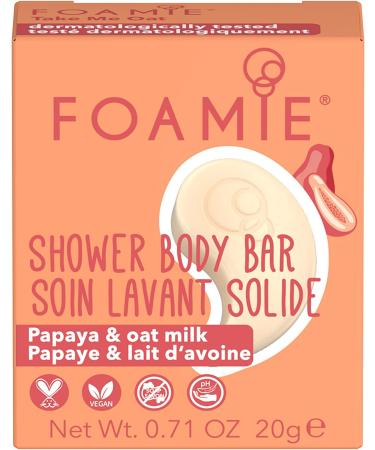 FOAMIE Travel Sized Body Bar Smoothing Papaya and Oat Milk PH Balanced Soap-Free No Sulphates or Parabens. Made in the UK. - Buy Online on GoSupps.com