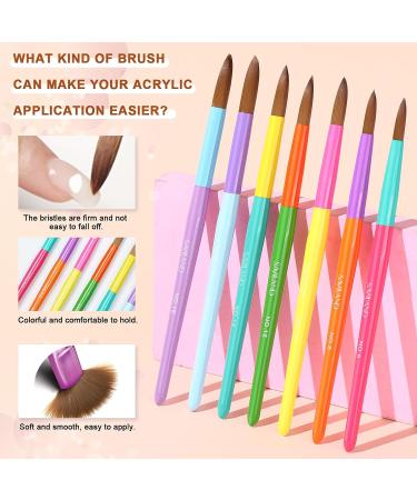 Saviland 7PCS Acrylic Nail Brush Set for Nail Art Powder Extension - Sizes 6/8/10/12/14/16/18 - Buy Online on GoSupps.com
