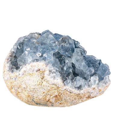 Nupuyai natural Celestite crystal druse rodstein irregular crystal cluster drusen piece reiki healing stone decoration Celestite crystal x-mall