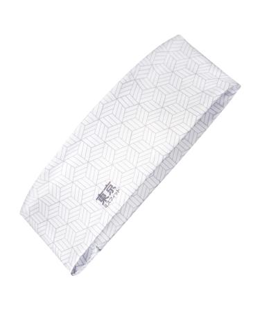 Tokyo MISFIT - Japanese headbands for men & women welding band training yoga fashion running sports basketball bandana Japanese Cube (White)