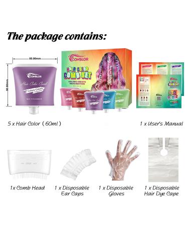 Comblor Temporary Hair Color Set - 5 Colors Hair Wax Dye for Kids, Ideal Gifts for Birthday & Holidays - Halloween, Christmas, Cosplay - 2.11 Fl Oz (Pack of 5) - Buy Online on GoSupps.com