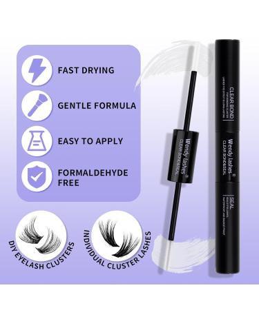 Wendy Lashes Eyelash Glue - Clear Bond & Seal for DIY Extensions | 10ml Cluster Lash Glue - Buy Online on GoSupps.com
