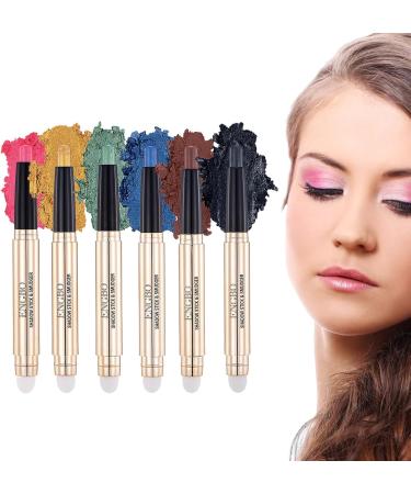 Dual Eyeshadow Stick 2 in 1 Eyeshadow Stick Makeup 6 Colors Waterproof Long Lasting Cream Eye Shadow Pencil Makeup Eye Shadow Highlighter Stick for Women Girls C(13# 18#) - Buy Online on GoSupps.com
