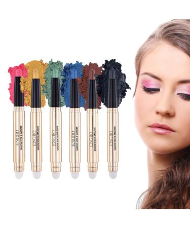 Eye Shadow Sticks Set 2 in 1 Eyeshadow Stick Makeup 6 Colors | Waterproof Long Lasting Cream Eye Shadow Pencil Makeup Eye Shadow Highlighter Stick for Women Girls Dtt C(13# 18#)
