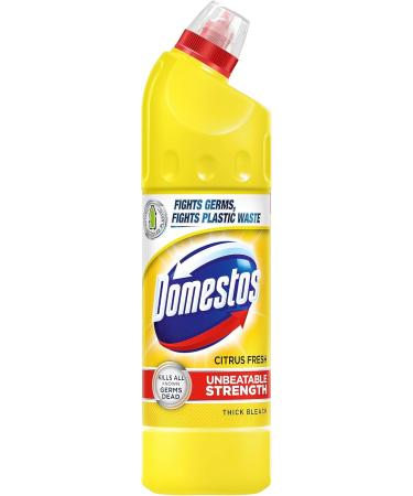 Domestos Citrus Fresh Thick Bleach eliminates 99.9% of bacteria and viruses disinfectant to protect against germs 9x 750 ml - Buy Online on GoSupps.com