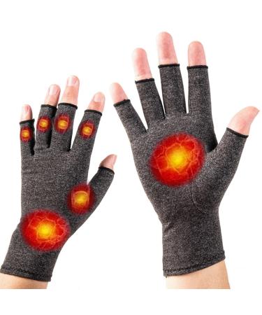 Mokigol Arthritis Gloves Women Men Strengthen Compression Gloves to Alleviate Carpal Tunnel Rheumatoid Tendonitis Arthritis Pain Relief Gloves Fingerless Gloves for Computer Typing and Daily Work Small