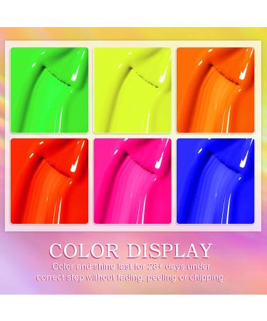 Yueshop Neon Rainbow Gel Nail Polish Kit - 6Pcs Set for Salon & Home DIY (8ML) - Buy Online on GoSupps.com