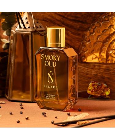 Nisaraa Smoky Oud Strong Perfume for Men -100ml | Long Lasting Eau De Parfum for Men | Woody Fruity-Amber Fragrance | With Apple Orange Bergamot Dry Amber Musk Notes | EDP Scent for men - Buy Online on GoSupps.com