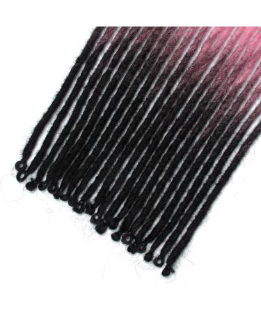 Handmade 24 Thin 0.6cm Synthetic Dreadlock Extensions - Soft Crochet Hair Hip-Hop Style 20 Strands Pink - Buy Online on GoSupps.com