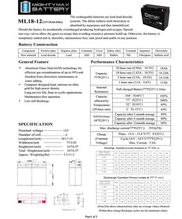 Mighty Max 12V 18AH SLA Battery Replacement for Enduring CD17-12 & CB-17-12 | International Shipping Available - Buy Online on GoSupps.com