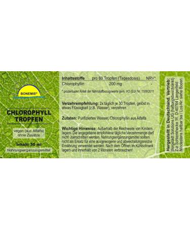 Chlorophyll Drops Vegan - Natural Alfalfa Extract 50ml Brown Glass Bottle with Pipette - Bonemis 4 Pack - Buy Online on GoSupps.com