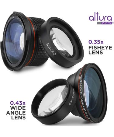 Altura Photo 58mm Professional Accessory Kit for Canon EOS Rebel T8i T7i T7 T6i T6 SL3 DSLR - Wide Angle & Fisheye Lens, Filter Kit, Macro Close-Up Set, UV CPL ND4 & More - Buy Online on GoSupps.com