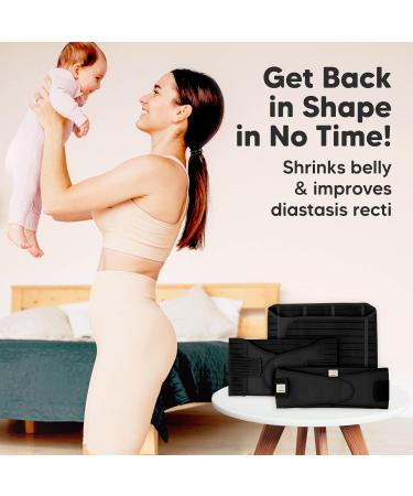 3 in 1 Postpartum Belly Support Recovery Wrap - Slimming Girdle & Waist Shaper for Postpartum & Pregnancy - Midnight Black XL - Buy Online on GoSupps.com
