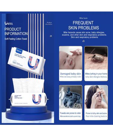 Soft Dry Wipes Facial Tissues - 100% Biobased Disposable Towels for Sensitive Skin Baby Care & Make-up Removal (60 Ct 2 Pack) - Ideal for Wet & Dry Use - Buy Online on GoSupps.com