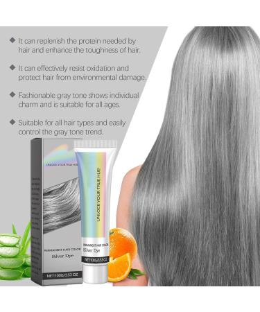2 in 1 Natural Essence Extract Silver Hair Dye Silver Gray Natural Hair Dye Cream Natural Hair Dye Cream Instant Natural Hair Dye Cream - Buy Online on GoSupps.com