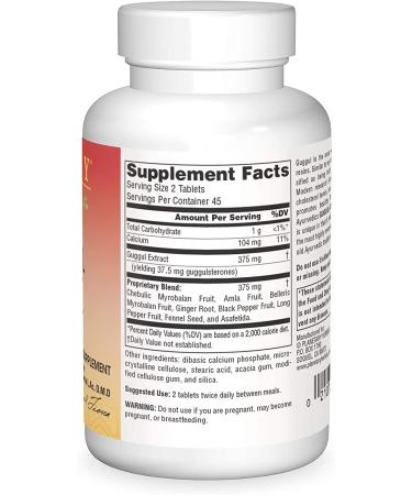 Planetary Herbals Guggul Cholesterol Compound 375 mg - 90 Tablets for Heart Health - Buy Online on GoSupps.com