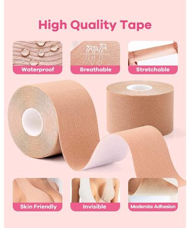 Breast Lift Tape for A-E Cup | Waterproof & Sweatproof | Push Up & Breathable | Includes Silicone Covers - Buy Online on GoSupps.com