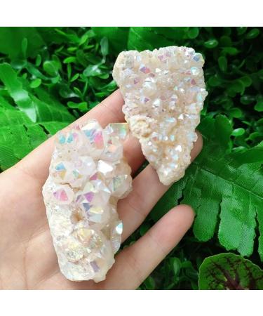 Home Decoration Crystal Cluster Natural Aura Angel Quartz Cluster Plating Gemstone Cluster fengshui 30-50g Stones Home Goods ZJGIDTEM (Size : 3pcs) - Buy Online on GoSupps.com