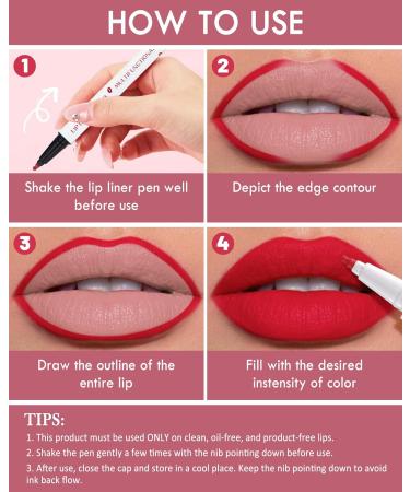 Matte Waterproof Lip Liner Stain Marker Pen - Long Lasting Smudge-Proof Liquid Lipstick & Tint - Gift for Women - 03# Mocha - Buy Online on GoSupps.com