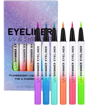  Fyrdyn Fluorescent Eyeliners | Sparkling Shine Waterproof Eyeliner | Intensely Pigmented Gel Makeup Pen for Women and Girls for Parties and Dances - Buy Online on GoSupps.com