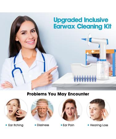 Electric Ear Wax Removal Kit | Water Powered Ear Cleaner with 4 Modes | Safe & Effective Ear Cleaning Tool | Includes 10 Ear Tips - White - Buy Online on GoSupps.com