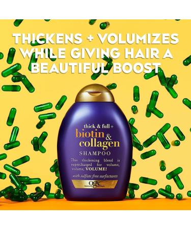 OGX Thick & Full Shampoo Sulfate Free Biotin & Collagen Voluminous & Healthy Hair - 385 ml x 2 - PROMO Pack - Buy Online on GoSupps.com