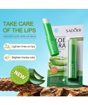 Aloe Vera Lipstick Set of 3 Moisturizing Lip Balm Repairing Lip Balm Aloe Vera Lip Gloss Plumping Effect Lipstick for Dry and Cracked Lips Lip Care - Buy Online on GoSupps.com