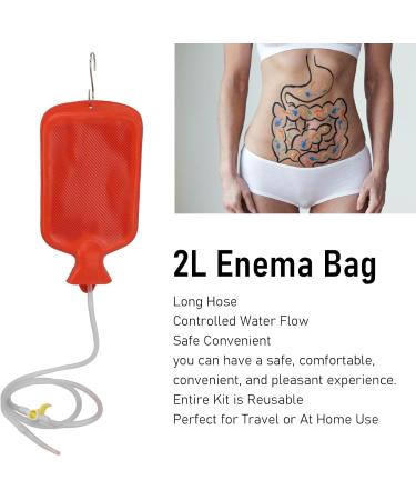 BROLEO Enema Kit - Detox Cleansing System with Rubber Controlled Water Flow Reusable Home Use (Red) | International Shipping Available - Buy Online on GoSupps.com