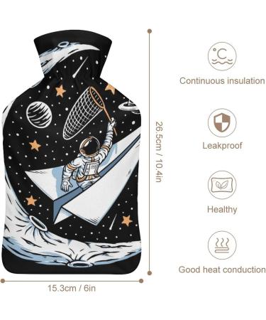 Space Hot Water Bottle with Plush Cover - Hand Warmer for Adults & Children | 26.5x15.3 cm - International Shipping Available - Buy Online on GoSupps.com