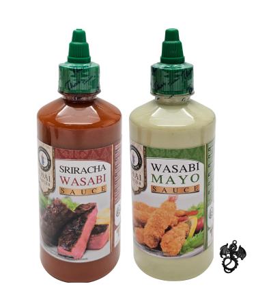 Thai Dancer Sriracha Wasabi + Wasabi Mayo in a set of 2 x 450 ml with esnado dragon pendant | For meat dishes grilled food and vegetables