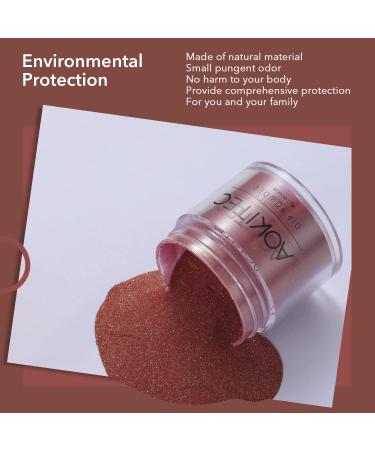 Premium Dipping Powder Nails Set - Aokitec Fashion Dip Powder for DIY & Salon | 28g Glitter Brown French Nail Art - Buy Online on GoSupps.com