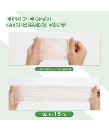 Ourmed Elastic Bandage Wrap with Self Closure & Extra Clips - Latex Free 4x3, 4x4 for Sports, Wrist, Ankle, First Aid Kit (8 Pack) - Buy Online on GoSupps.com