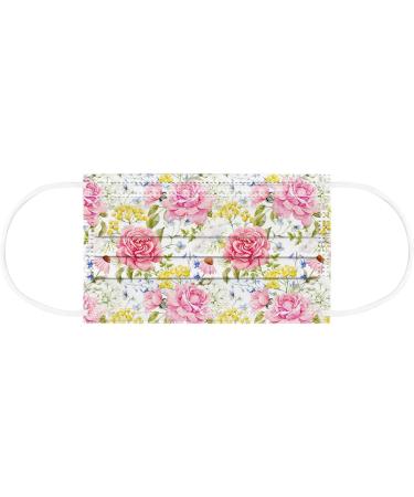 10pcs Adult Disposable Masks - Breathable 3-Layer Floral Motif Protection | Non-Woven Mouth-Nose Cover for Women | International Shipping Available - Buy Online on GoSupps.com