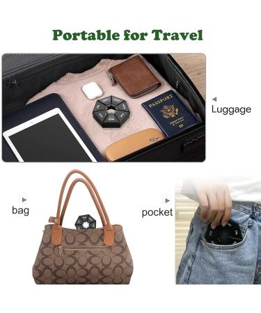 Travel Pill Box Organiser 7 Day 2 Times a Day 2Pcs Portable Black Weekly Medicine Storage - Buy Online on GoSupps.com