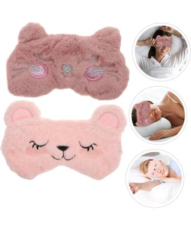 Buy 2pcs Panda Sleep Mask Set - Faux Fur Eye Masks for Men & Kids | Night Blindfolds & Plush Child Face Masks - Assorted Colors - Perfect for Sleep & Relaxation - Buy Online on GoSupps.com