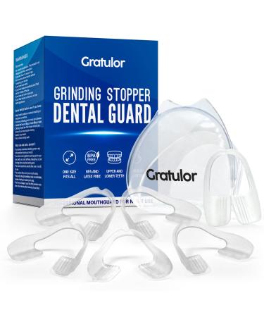 Gratulor Mouth Guard for Clenching Teeth - Comfort-Fit Dental Guard for Nighttime Teeth Grinding, Bruxism and TMJ Relief, 6 Count White03