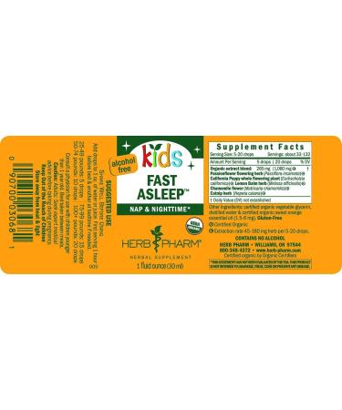 Herb Pharm Organic Kids Fast Asleep - Alcohol-Free Sleep Aid (1 fl oz) - Buy Online on GoSupps.com