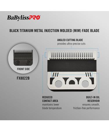 BaBylissPRO Metal Injection Molded Fade Blades - Black Titanium 22 Teeth for Clippers FX829 FX899 FX890 FX870 FX825 FX673 | International Shipping Available - Buy Online on GoSupps.com