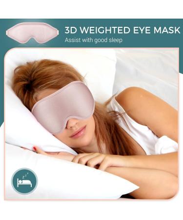 3D Weighted Eye Mask for Sleeping | Satin Sleep Mask for Women Men | Contoured Eye Mask for Travel, Meditation & Naps - Buy Online on GoSupps.com