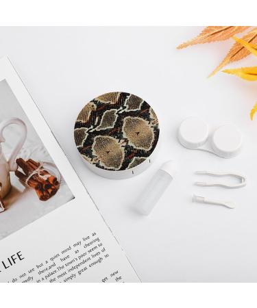 Portable Snake Skin Pattern Contact Lens Travel Kit - Cute Contact Box with Mirror for Daily Use - Buy Online on GoSupps.com