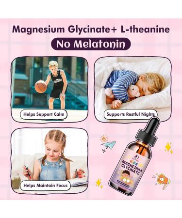 Kids Magnesium Glycinate Sleep Liquid Drops Magnesium Glycinate with L-theanine for Sleep & Calm Support Melatonin-Free Sugar-Free Raspberry Falvor 1 Bottles 30ml Each Raspberry 1 Fl Oz (Pack of 1) - Buy Online on GoSupps.com