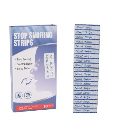 Natudeco 100Pcs Snore Nasal Strip Breathing Nasal Strip Snoring Aid Nasal Strips for Nasal Breathing Enhancement Nasal Congestion Relief Strips Snoring Solution