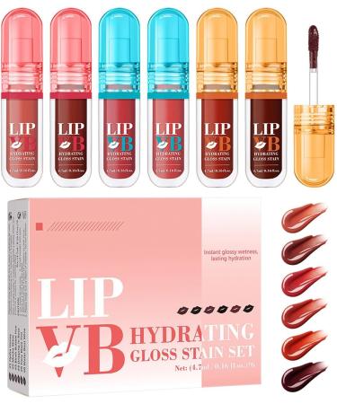 Ceprznvey Moisturizing Lip Gloss for Women - Nourishing Glossy Balm - Pack of 6 | Non-Greasy Texture for Travel Dates Parties Commuting and Events - Buy Online on GoSupps.com