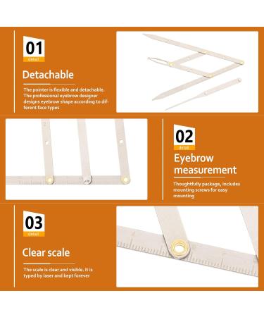 Healeved 1pc Second Generation Scale Eyebrow Measuring Tool Microblading Eyebrow Positioning Stainless Steel 25x5x0.6cm Silver - Buy Online on GoSupps.com