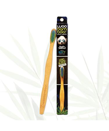 Woobamboo Bamboo Toothbrush 4 Pack - Adult Soft BPA Free Nylon Bristles - Biodegradable & Vegan - Buy Online on GoSupps.com
