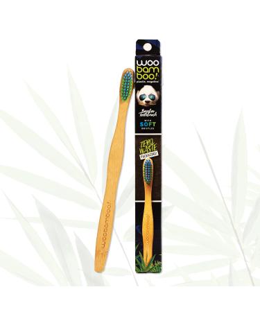 Woobamboo Bamboo Toothbrush - Adult - Soft Bristle - BPA Free Nylon Bristles - Eco-Friendly  Biodegradable  Compostable  Vegan