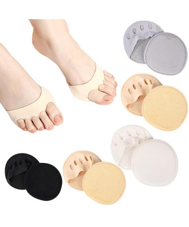Womens Fabric Forefoot Pads Comfortable Non-slip Metatarsal Pads Cushions Toe Socks High Heels Foot Cushions Socks (5pairs)