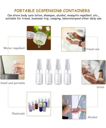 8 Pack 20ml Transparent Travel Spray Bottles | Refillable Cosmetic Containers for Men & Women | Free Labels Included - Buy Online on GoSupps.com