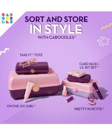 Caboodles On-the-Go Makeup Box for Girls - White Opal Hard Plastic Organizer with Integrated Mirror & Safe Closure for Travel - Spacious Glitter Storage - Buy Online on GoSupps.com
