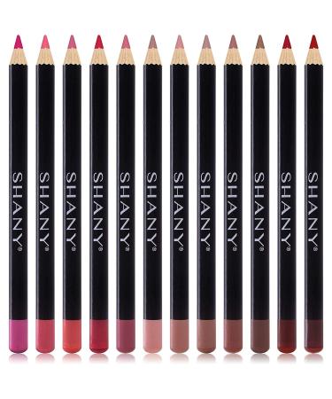SHANY Vegan Dreamy Dozen Matte Lip Liner Set - 12 Long-Lasting Velvet Lipstick Pencils in Various Shades - Buy Online on GoSupps.com